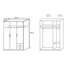 Armoire contemporaine 136 cm Noa