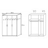 Armoire contemporaine 136 cm Noa II