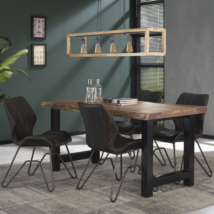 Table de bar industrielle en bois massif Oliver II