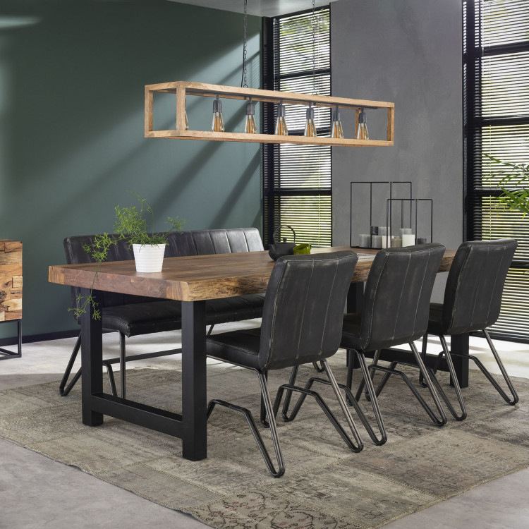 Table de bar industrielle en bois massif Oliver III