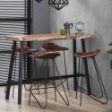 Table haute industrielle en acacia massif naturel 125 cm Marjorie