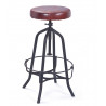 Tabouret de bar ajustable industriel noir/marron Carla