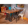 Table vintage en bois massif multicolore Rosana