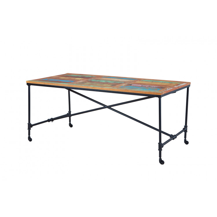 Table vintage en bois massif multicolore Rosana I
