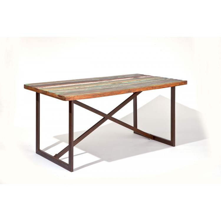 Table vintage en bois massif multicolore Rosana II