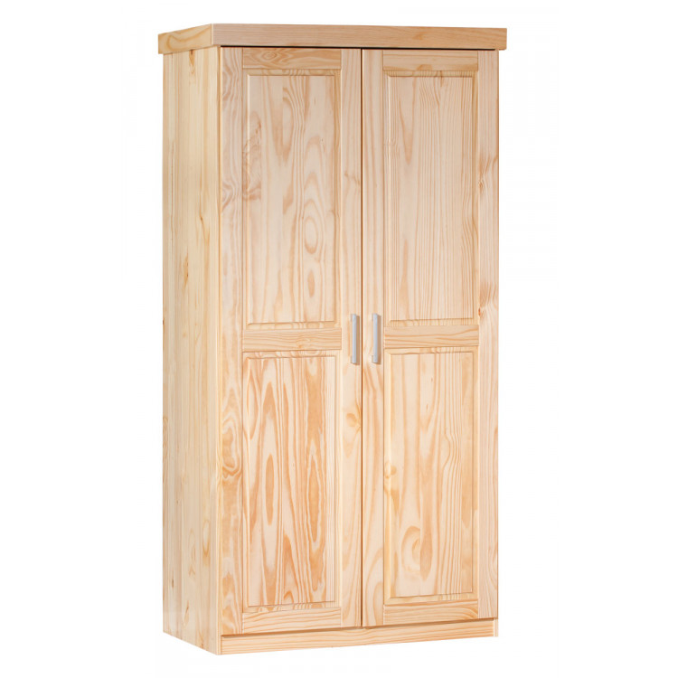 Armoire contemporaine 95 cm en pin massif Kona