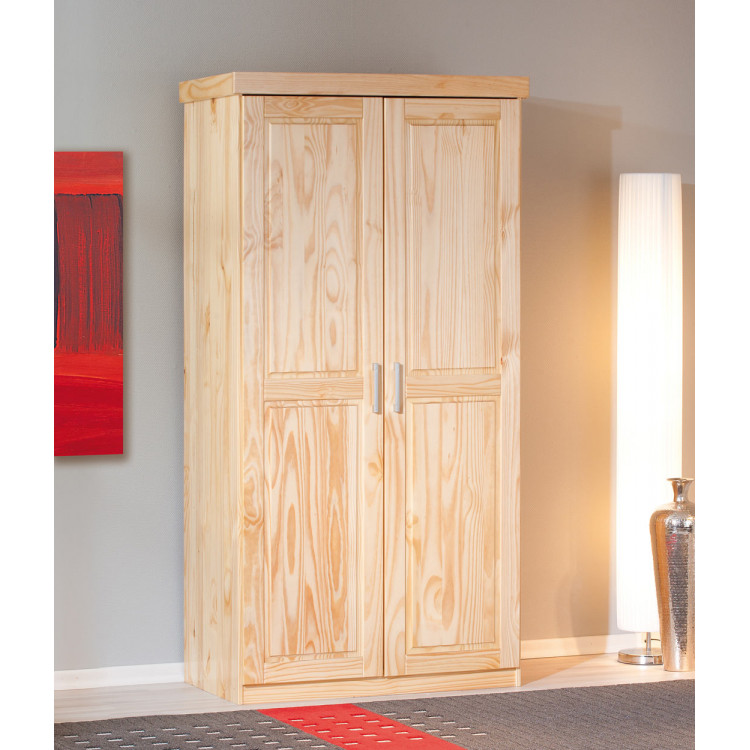 Armoire contemporaine 95 cm en pin massif Kona Matelpro