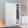 Armoire contemporaine 140 cm en pin massif Kona