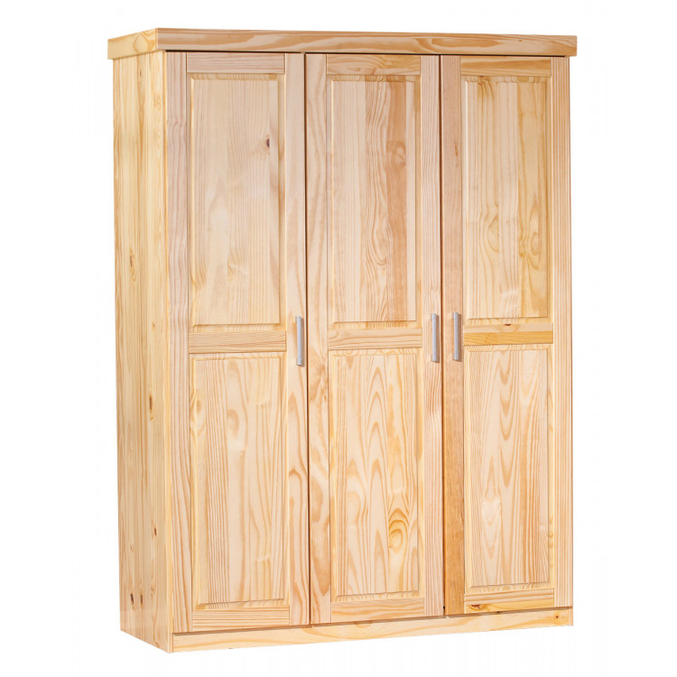 Armoire contemporaine 140 cm en pin massif Kona