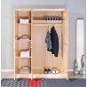 Armoire contemporaine 140 cm en pin massif Kona