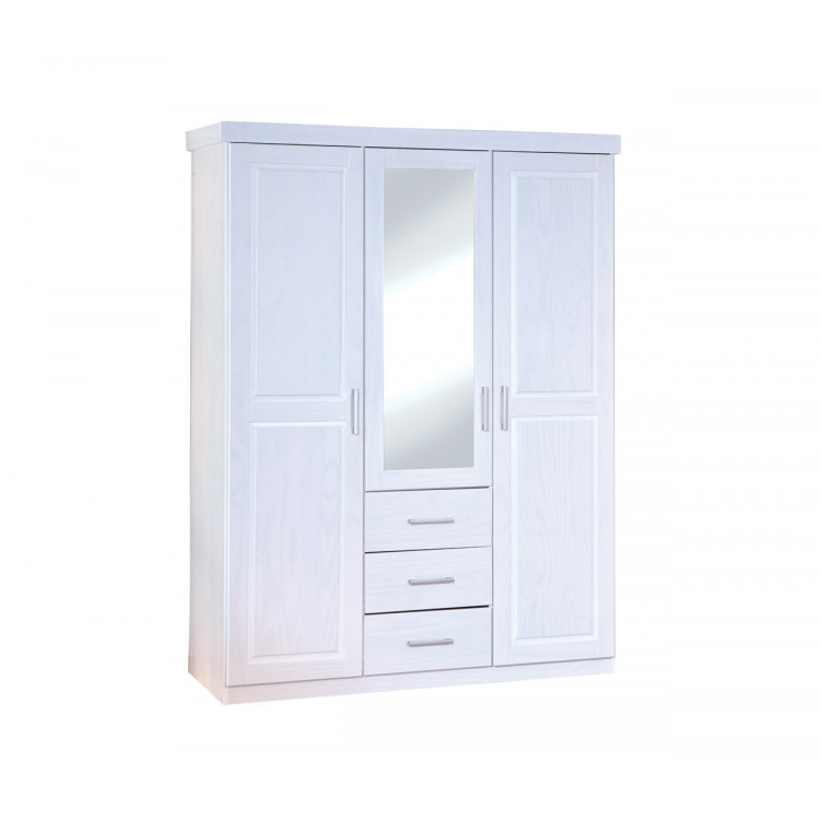 Armoire contemporaine 140 cm en pin massif Kona I