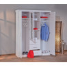 Armoire contemporaine 140 cm en pin massif Kona I