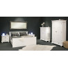 Armoire style campagne 116 cm en pin massif blanc Zana