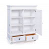 Armoire style campagne 116 cm en pin massif blanc Zana II