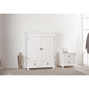 Armoire style campagne 116 cm en pin massif blanc Zana II