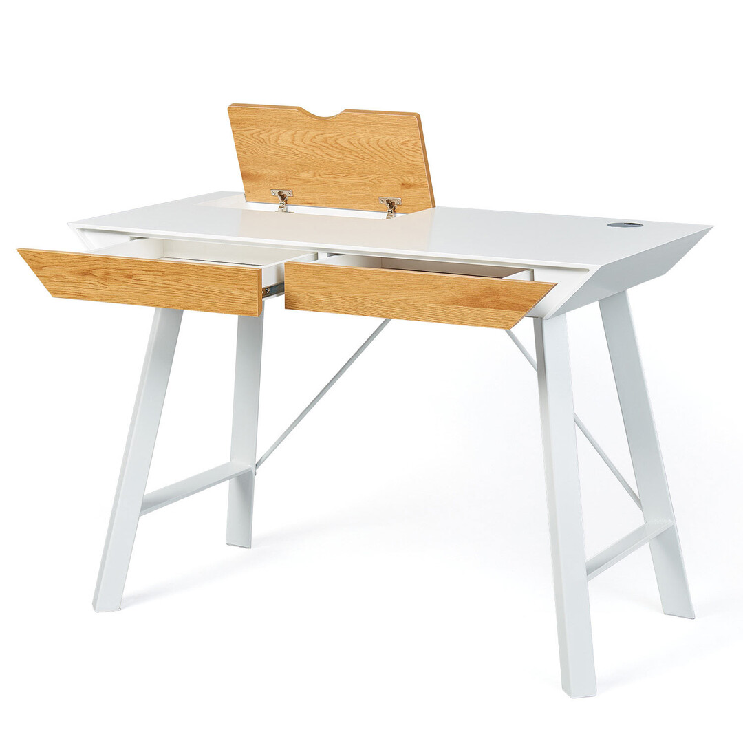 Bureau scandinave blanc/chêne Everest