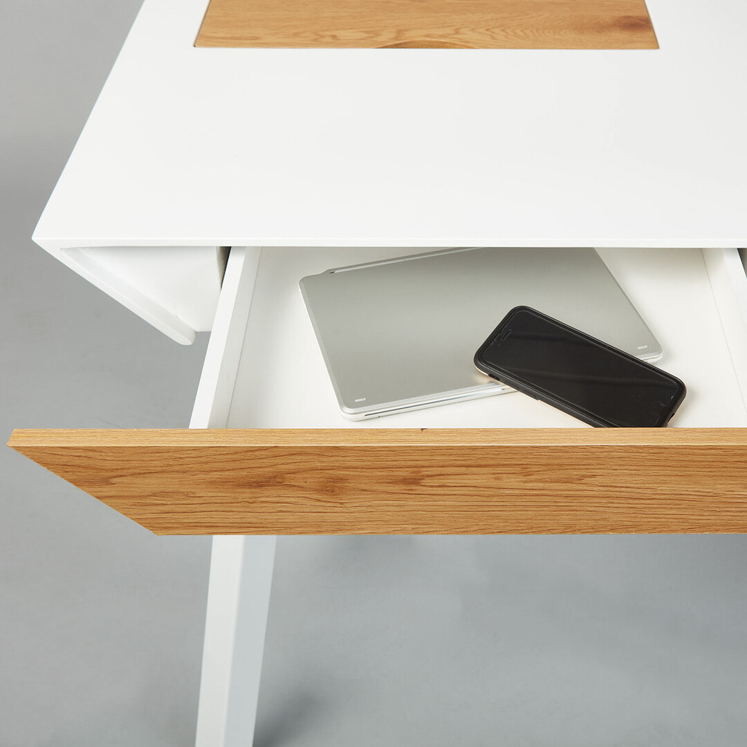 Bureau scandinave blanc/chêne Everest