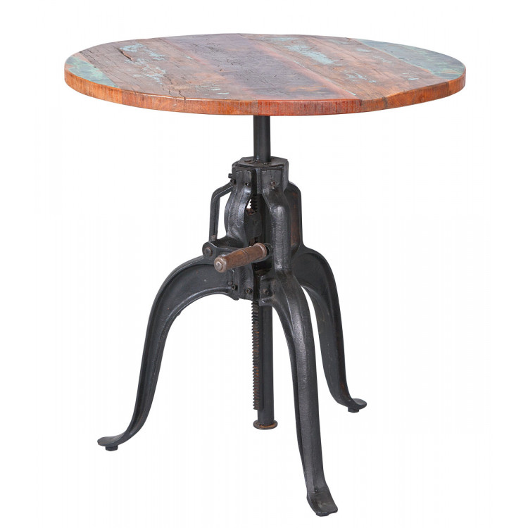 Table ajustable industrielle en bois massif multicolore Rosana