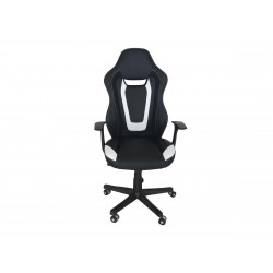 Fauteuil de bureau moderne en PU noir/blanc Sophia