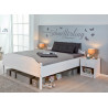 Lit style nature en pin massif blanc Carlo