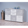 Meuble de rangement contemporain 115 cm blanc/beton Colibri