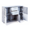 Meuble de rangement contemporain 115 cm blanc/beton Colibri