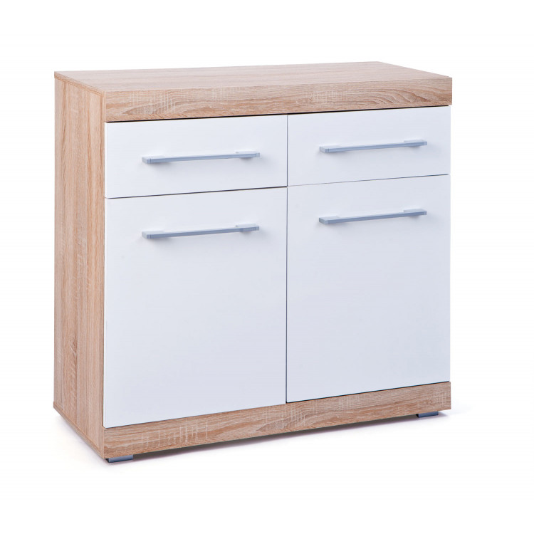 Meuble de rangement contemporain 95 cm chêne/blanc Dublin