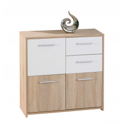 Meuble de rangement contemporain 77 cm chêne/blanc Dublin I