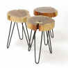 Tables d'appoints en bois massif (lot de 2) Roger