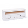 Meuble TV style campagne en pin massif blanc 118 cm Florence