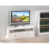 Meuble TV style campagne en pin massif blanc 118 cm Florence