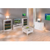 Meuble TV style campagne en pin massif blanc 118 cm Florence