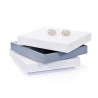 Table basse pivotante moderne blanc/gris Star