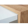 Table basse design en bois blanc mat/chêne sauvage Olivette