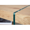 Table basse contemporaine bois et verre chêne sauvage Windsor