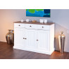 Buffet/bahut style campagne 130 cm en pin massif blanc Radja