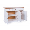 Buffet/bahut style campagne 130 cm en pin massif blanc Radja