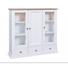 Meuble de rangement style campagne 131 cm en pin massif blanc Radja