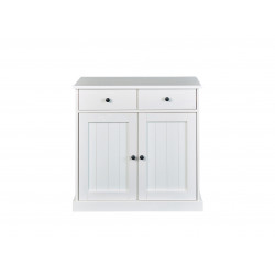 Meuble de rangement contemporain en pin massif blanc Minerva