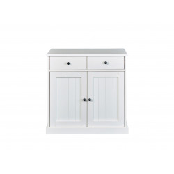 Meuble de rangement contemporain en pin massif blanc Minerva