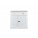Meuble de rangement style campagne en pin massif blanc Minerva