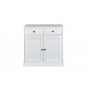 Meuble de rangement style campagne en pin massif blanc Minerva