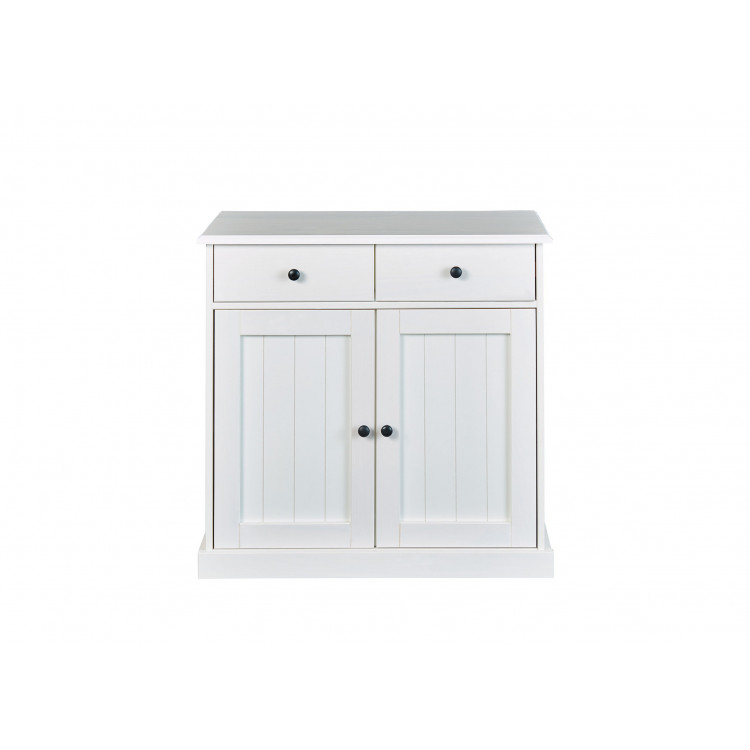 Meuble de rangement contemporain en pin massif blanc Minerva