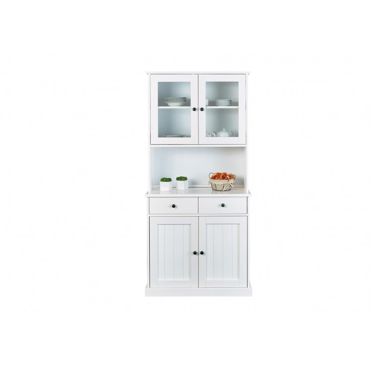 Vaisselier/argentier contemporain en pin massif blanc Minerva