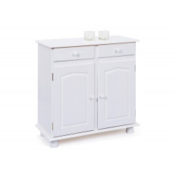 Buffet/Bahut rustique en pin massif blanc Vilo