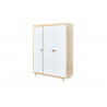 Armoire contemporaine pin massif naturel/blanc Veronica