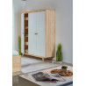 Armoire contemporaine pin massif naturel/blanc Veronica