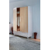 Armoire contemporaine en pin massif blanc Noemie