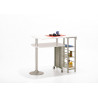 Table de cuisine contemporaine modulable blanche Sacha