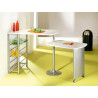 Table de cuisine contemporaine modulable blanche Sacha